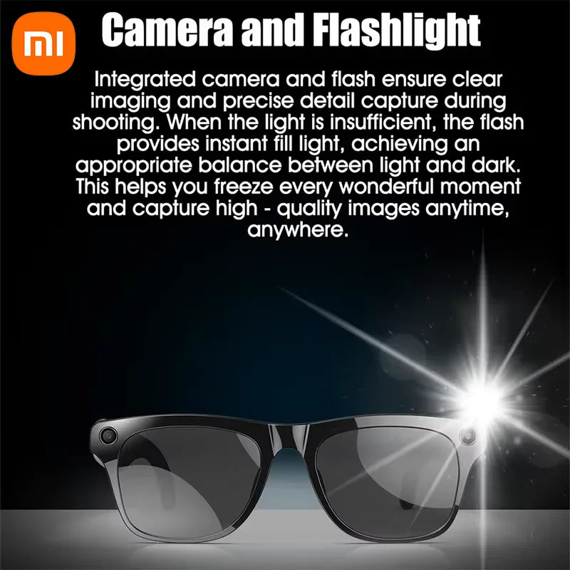 Xiaomi Lunettes Intelligentes 6K HD AI 100MP Caméra Bluetooth Appel 260mAh Batterie Assistant Vocal Chat GPT Hommes Femmes